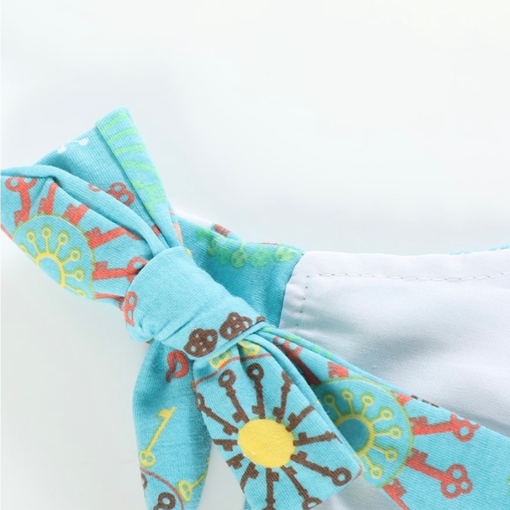 Turquoise Floral Ruffle Dress (Summertime) - Picture 3 of 5